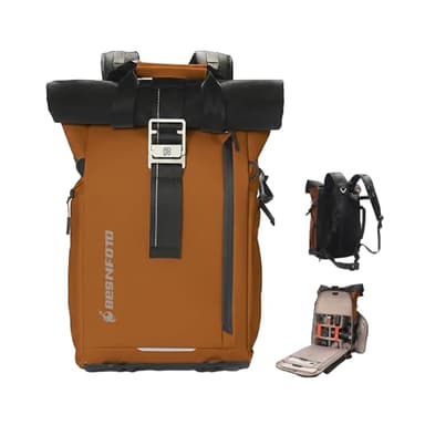 Besnfoto Kamera-Rucksack, wasserdichte Reise-Kameratasche für Fotografen, erweiterbar, Roll-Top-Fototasche für DSLR-, SLR-Kameras, spiegellose Kamera, passend für Laptops bis zu 39,6 cm (15,6 Zoll