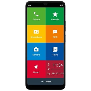 EinfachFon Senior - Smartphone Handy für Senioren – Einfache Bedienung, Große Tasten, Notruf mit GPS, Kamera, Lupe, Hörgeräte-Kompatibel